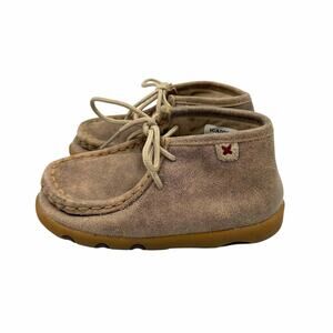 Twisted X Infant Baby Toddler Driving Moc Full Grain Leather Lace Up Shoes